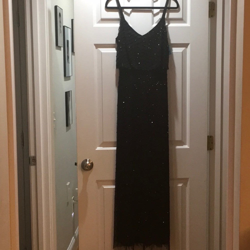 Adriana Papell, 8 , Black beaded , evening dress. Brand new, never worn